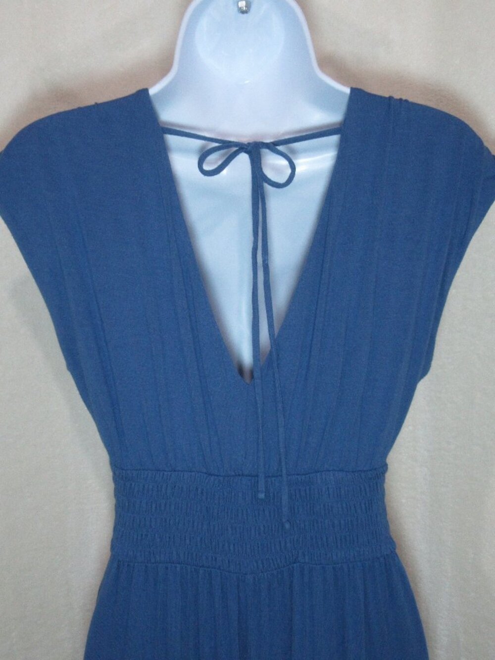 Old Navy Blue Sleeveless V-Neck Smocked Waist Jumpsuit | XS - Picture 5 of 15